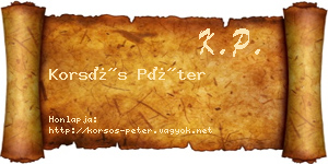 Korsós Péter névjegykártya