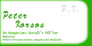 peter korsos business card